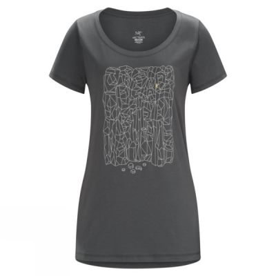 Playeras Arc'teryx Block S/S Mujer - Gris - Chile CUG512789